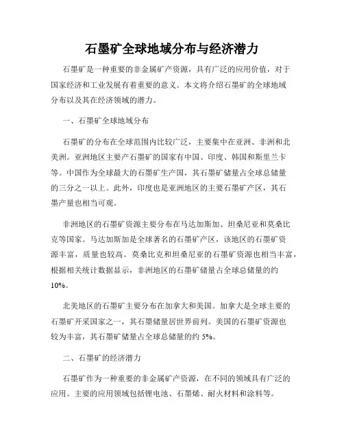 石墨矿全球地域分布与经济潜力