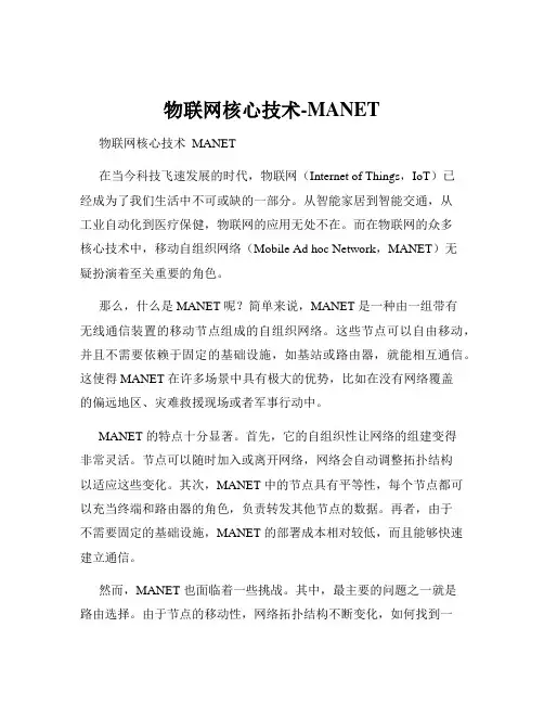 物联网核心技术-MANET