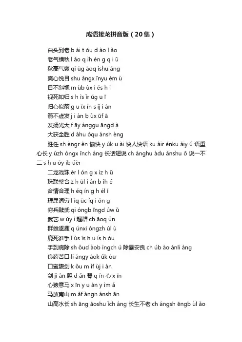 成语接龙拼音版（20集）