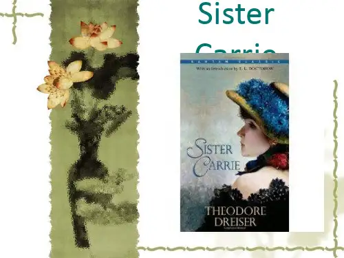 美国文学Sister Carrie英文PPT