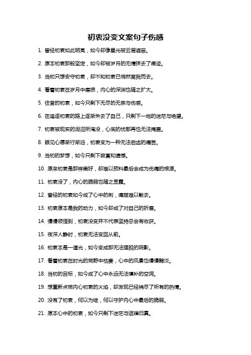 初衷没变文案句子伤感