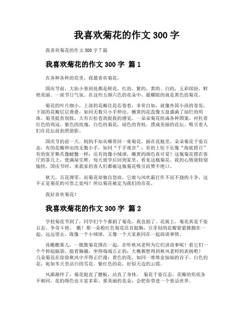 我喜欢菊花的作文300字
