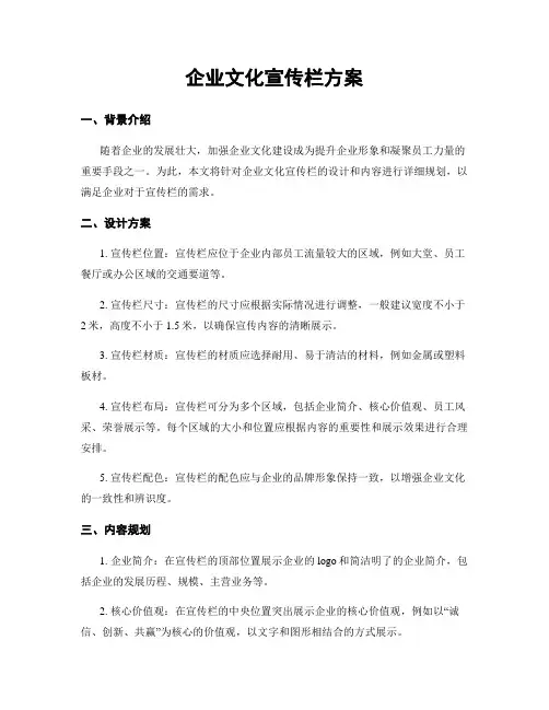 企业文化宣传栏方案