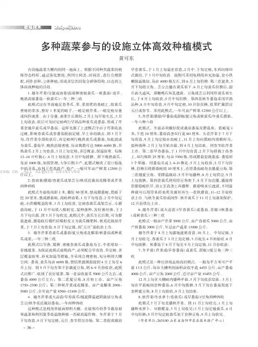 多种蔬菜参与的设施立体高效种植模式