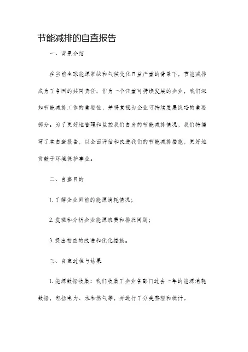节能减排的自查报告
