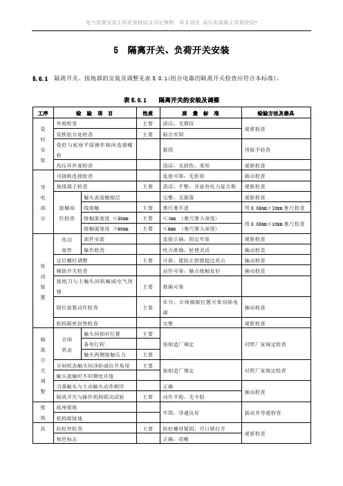 5  隔离开关、负荷开关安装