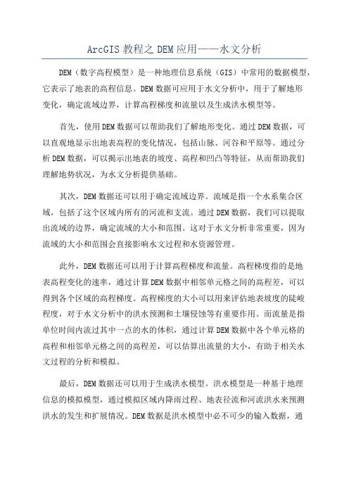 ArcGIS教程之DEM应用——水文分析