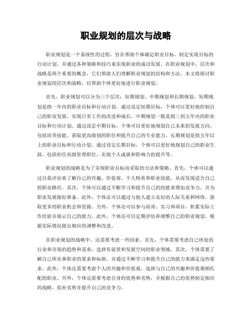 职业规划的层次与战略