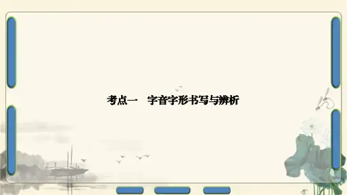 2021年浙江省中考语文复习课件：考点一 字音字形书写与辨析(共20张PPT)