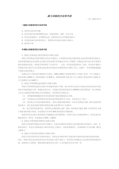肌力耐力训练