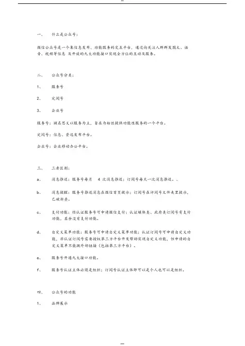 公众号基础知识