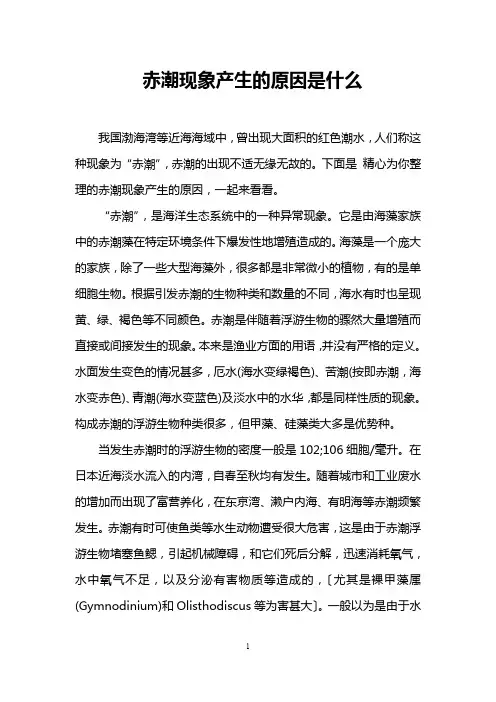 赤潮现象产生的原因是什么