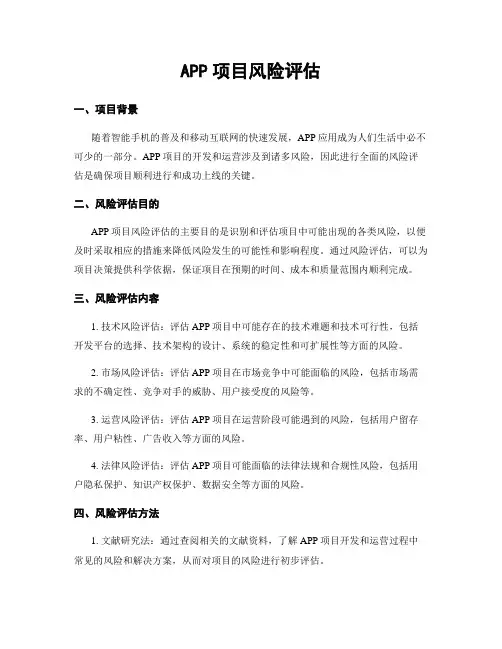 APP项目风险评估