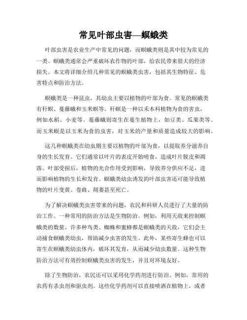常见叶部虫害—螟蛾类