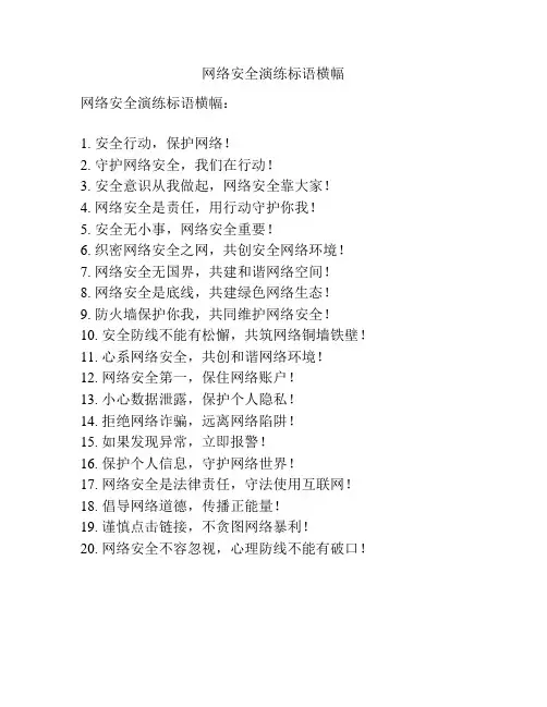 网络安全演练标语横幅