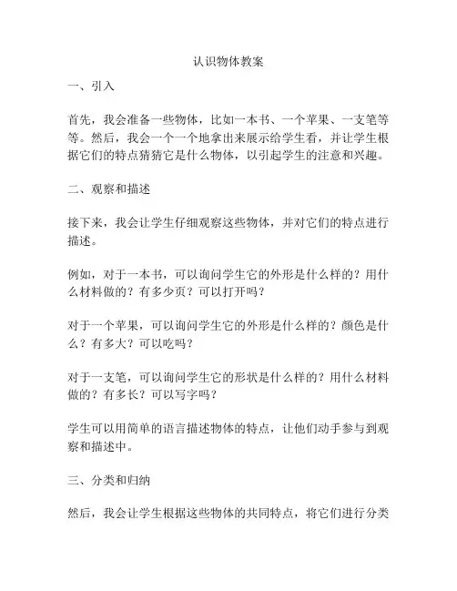 认识物体教案