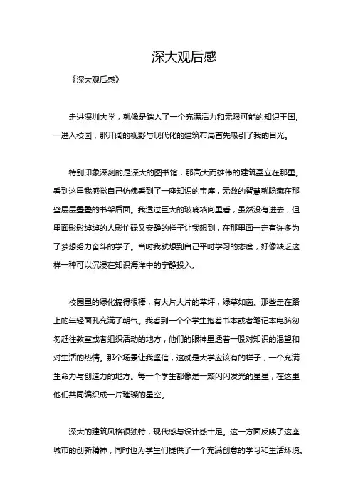 深大观后感