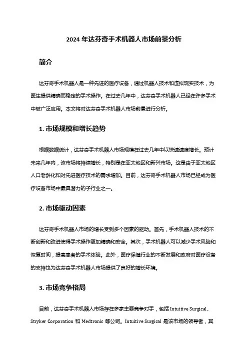 2024年达芬奇手术机器人市场前景分析