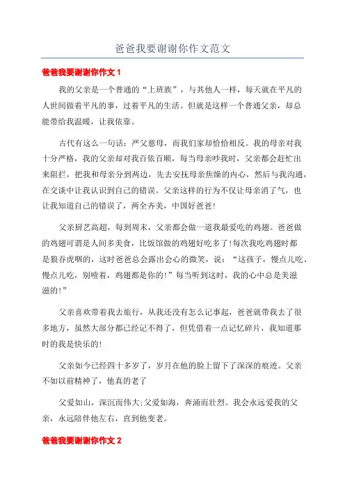 爸爸我要谢谢你作文范文