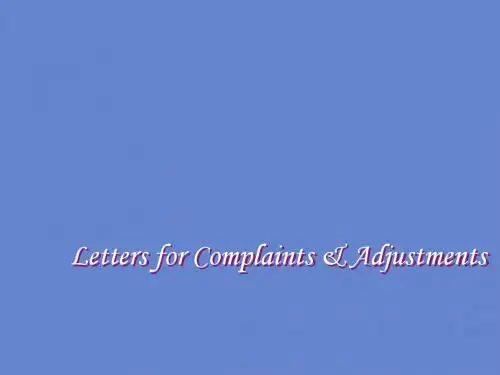 商务英语写作实训  Chapter 6-Letters for__Complaints