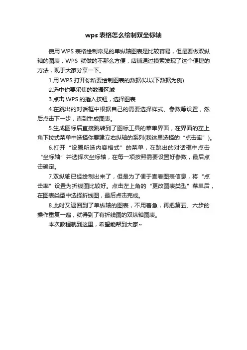 wps表格怎么绘制双坐标轴
