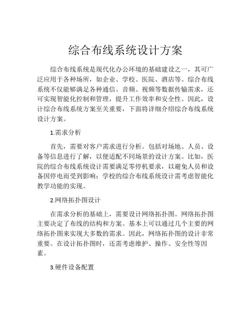 综合布线系统设计方案