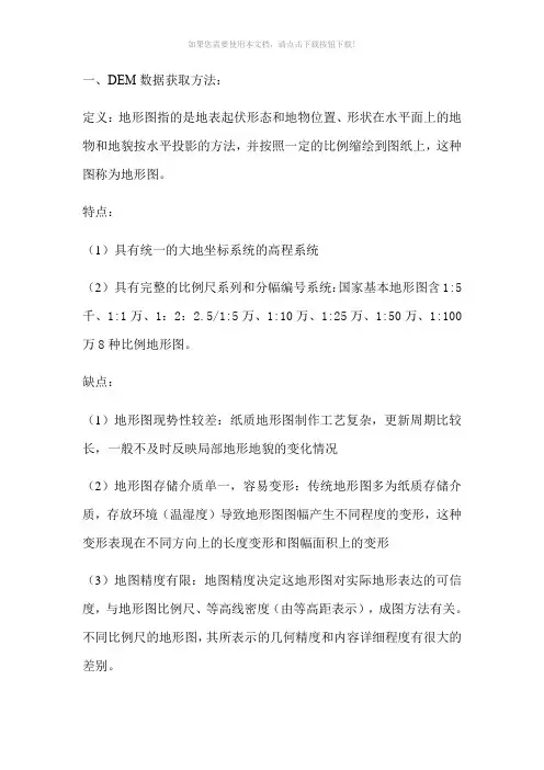 DEM数据获取方法