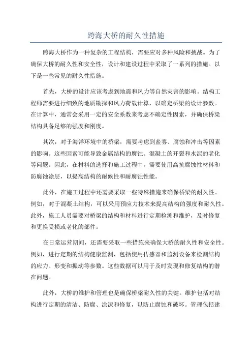 跨海大桥的耐久性措施