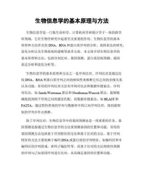 生物信息学的基本原理与方法