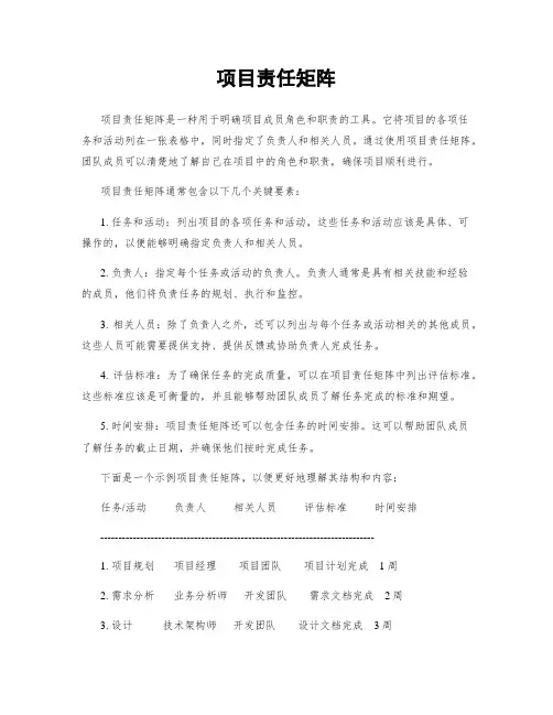 项目责任矩阵
