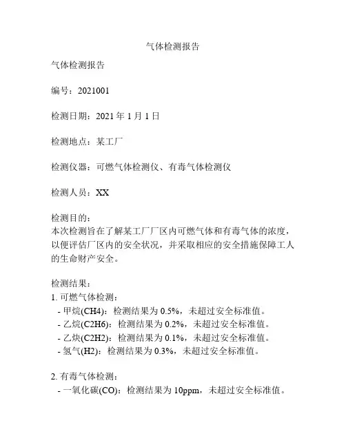 气体检测报告