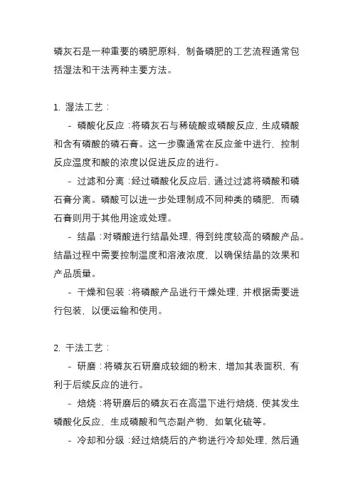 磷灰石制磷肥的两种工艺流程