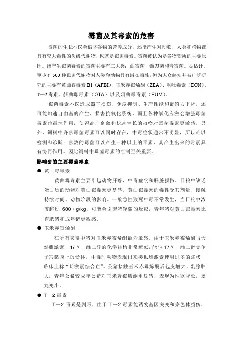 霉菌毒素及其危害