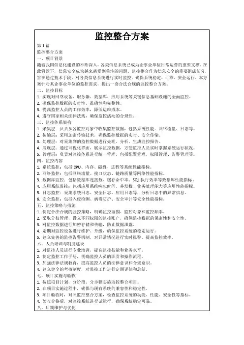 监控整合方案