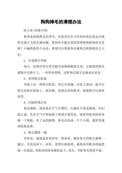 狗狗掉毛的清理办法