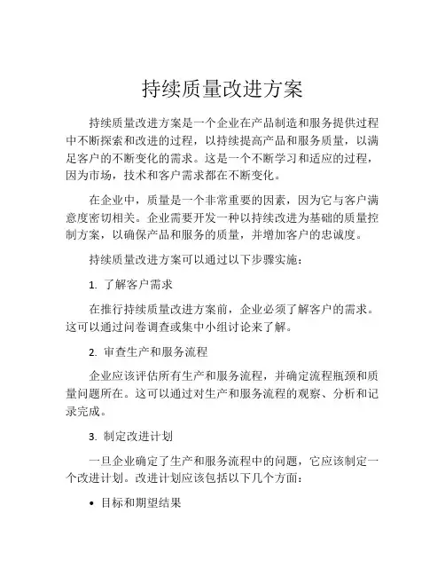 持续质量改进方案