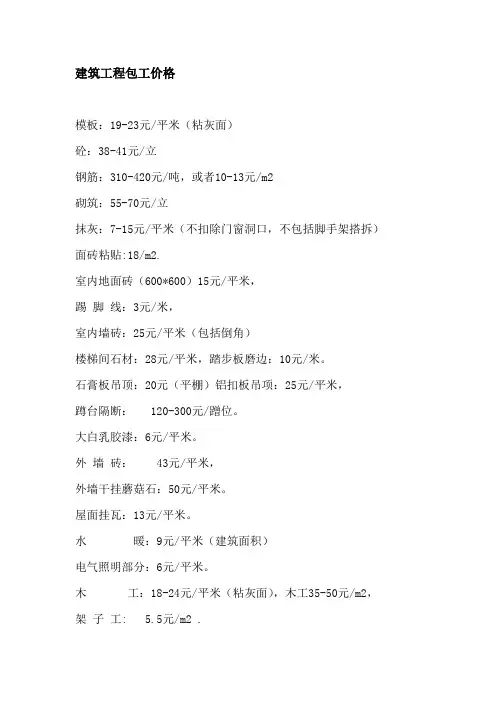 造价明细
