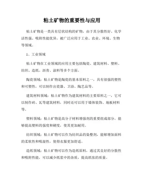 粘土矿物的重要性与应用