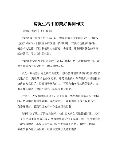 捕捉生活中的美好瞬间作文