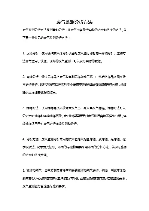 废气监测分析方法