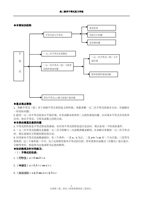 不等式复习学案