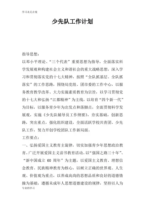 少先队工作计划
