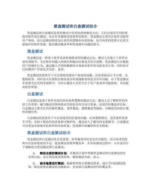黑盒测试和白盒测试结合