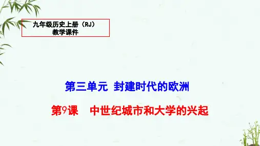 人教版九年级上册历史《9-中世纪城市和大学的兴起》教学课件