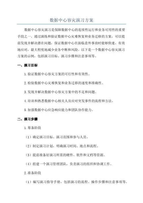 数据中心容灾演习方案