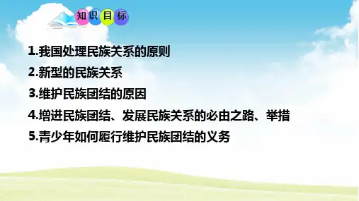 人教版道德与法治九年级上册第七课第一框促进民族团结