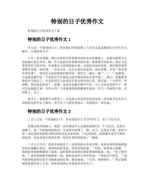 特别的日子优秀作文