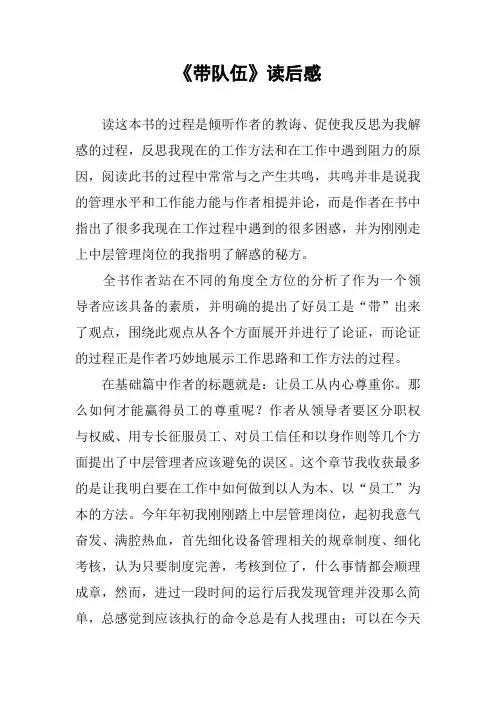 《带队伍》读后感