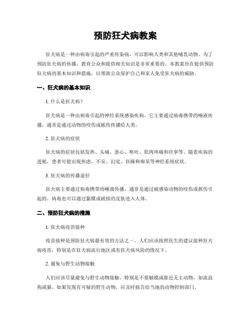 预防狂犬病教案