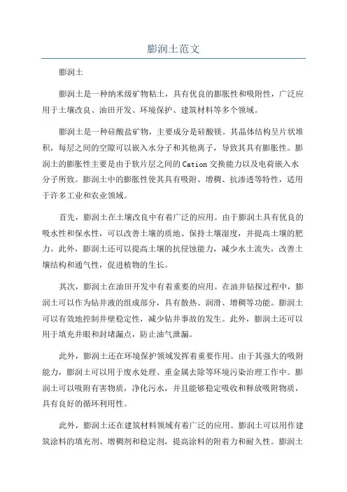 膨润土范文